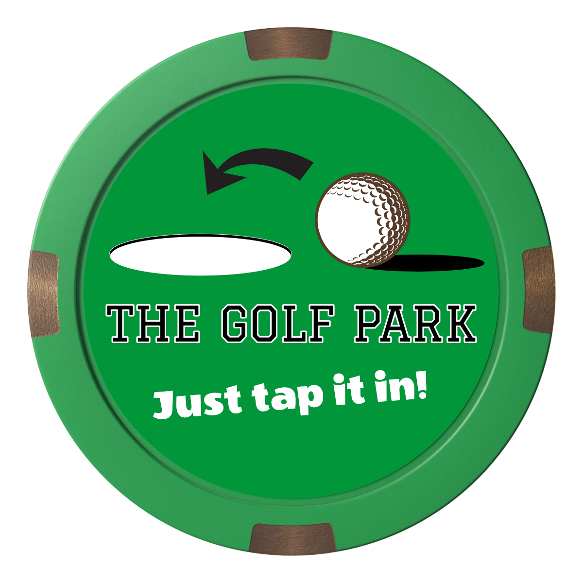 Golf Slogan Composite & Metal Hybrid Poker Chips - Green - Front