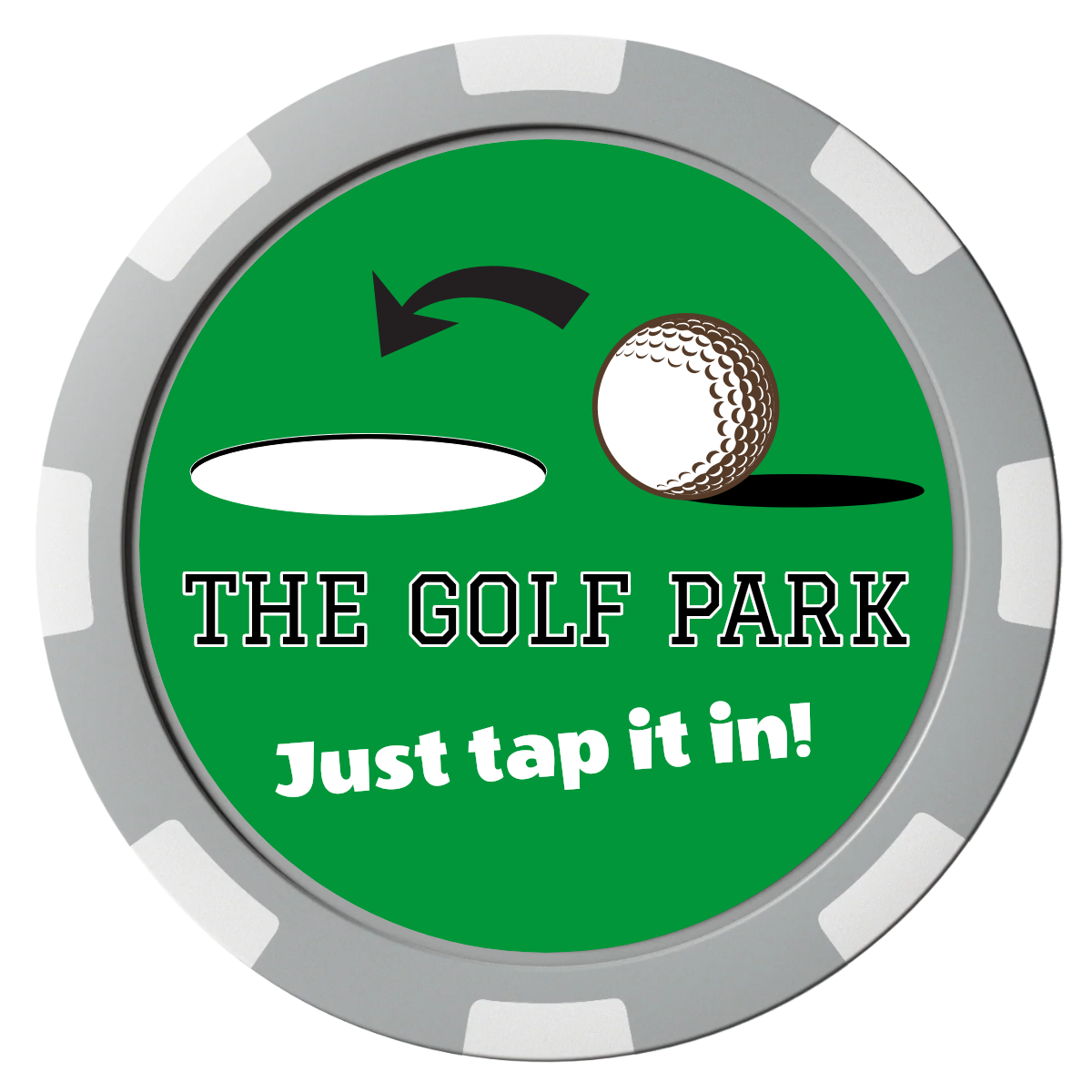 Golf Slogan Composite Poker Chips - Gray / 8 Spot - Front