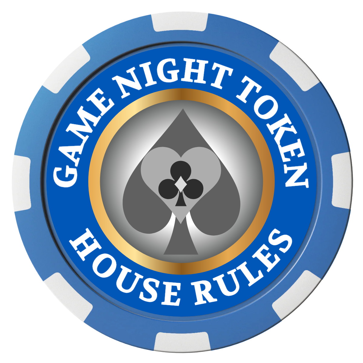 Stacked Suits Composite Poker Chips - Blue / 8 Spot - Front