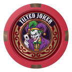Tilted Joker Composite & Metal Hybrid Poker Card Protectors - Red - Back