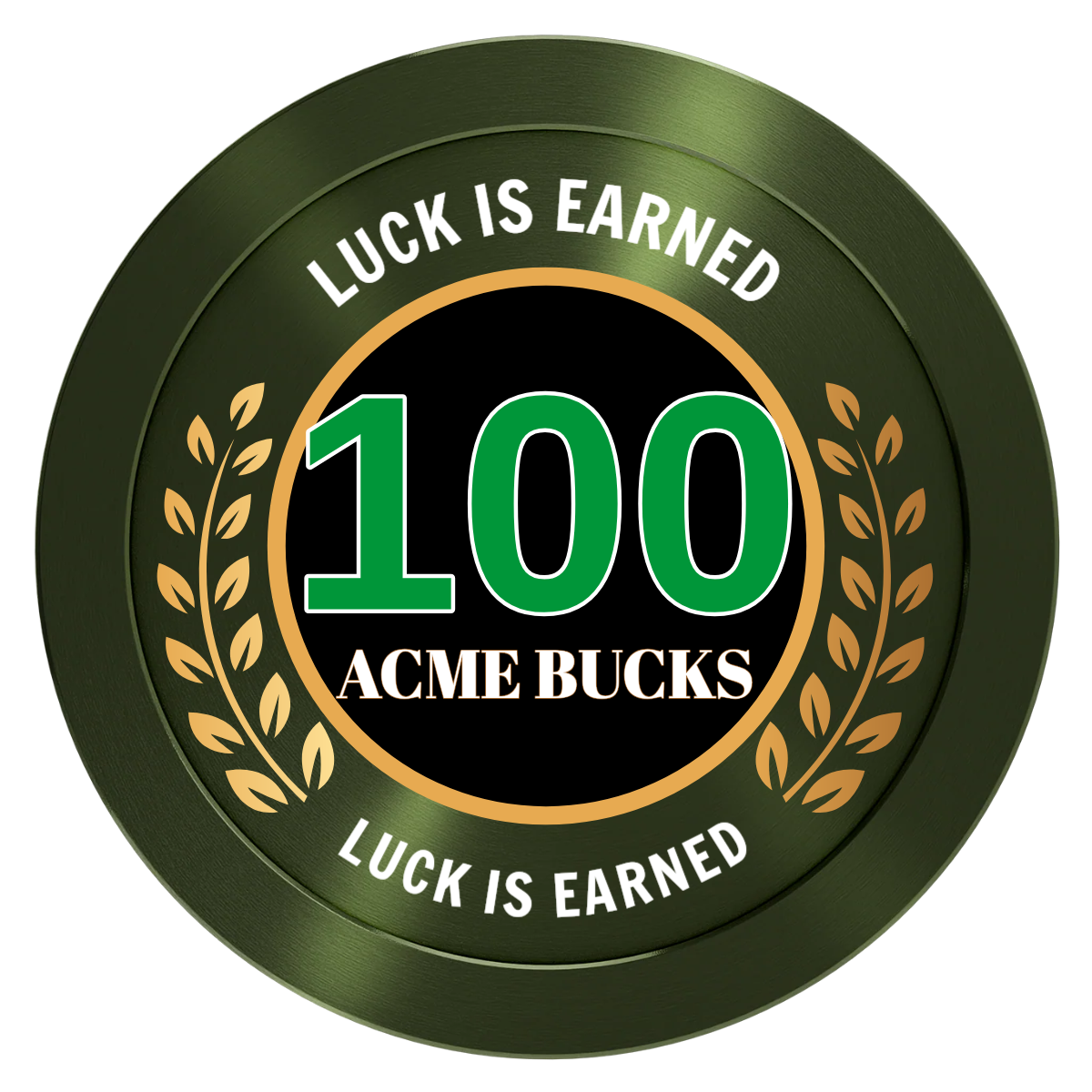 Achievement Wreath Aluminum Poker Card Guards - Green - Front