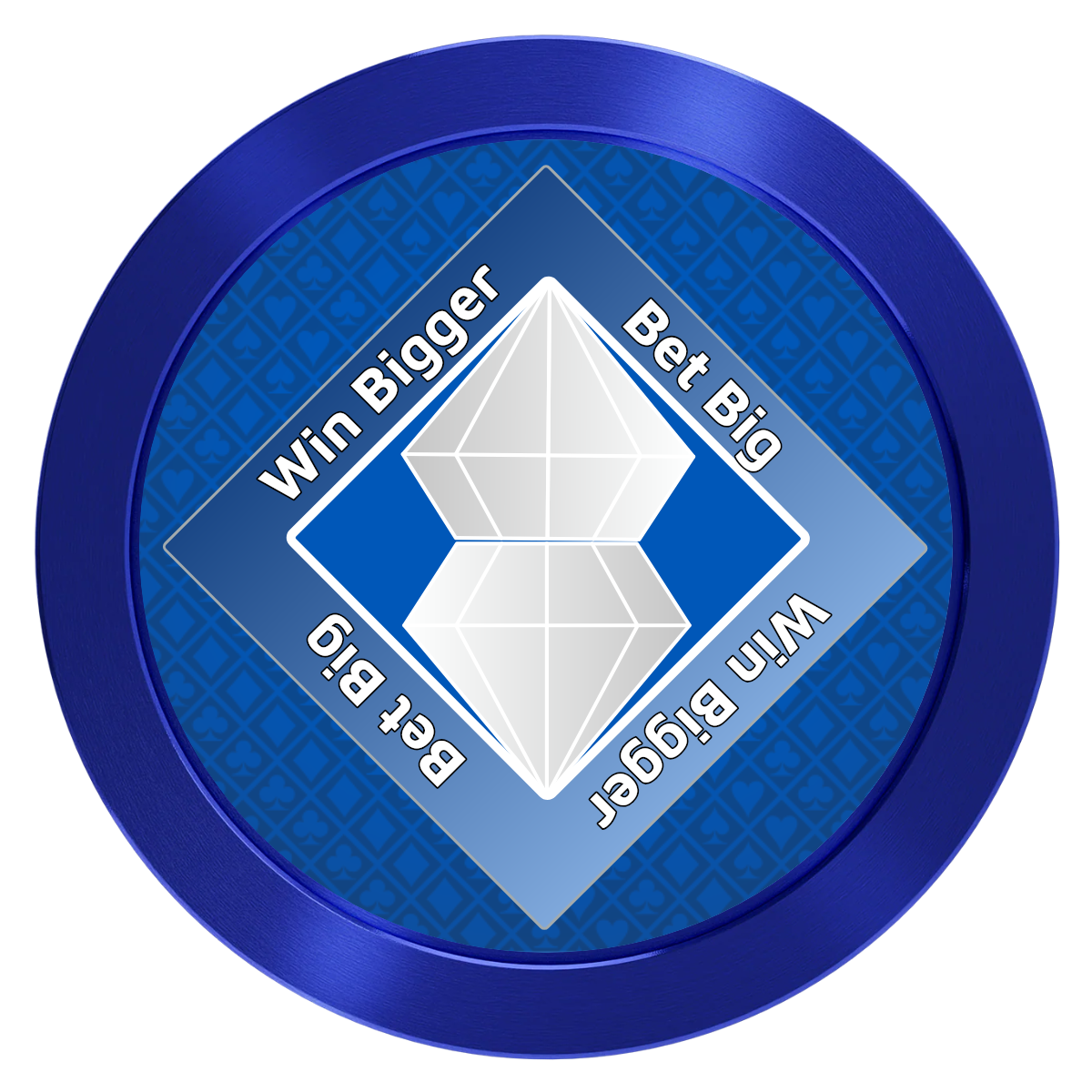 Diamond in the Rough Aluminum Poker Card Guards - Blue - Front