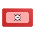 Suit 8 Your Logo Rectangular Poker Chip Plaques - Red - Front
