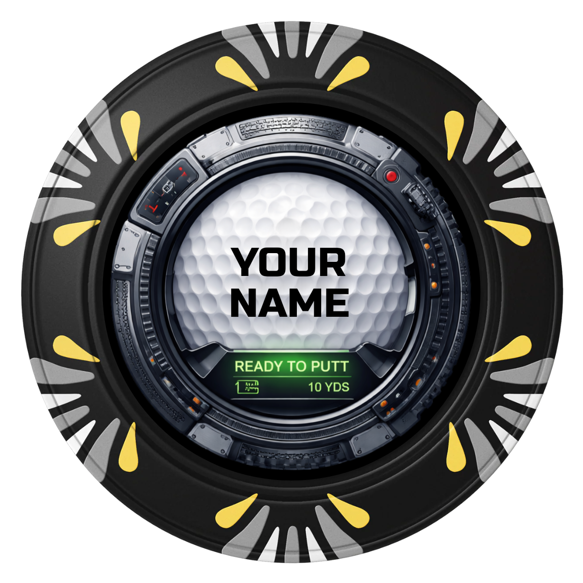 Auto Marked IV Clay Poker Chips - Black / Macau / 40mm - Front