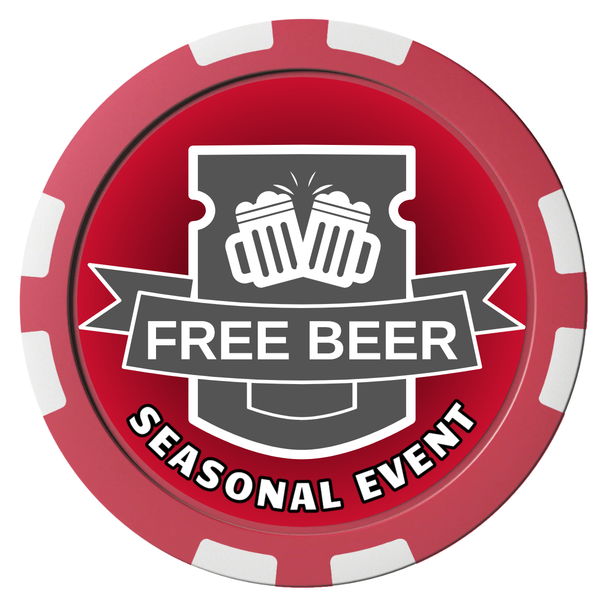 Craft Beer #001 Composite Poker Chips - Red / 8 Stripe - Front