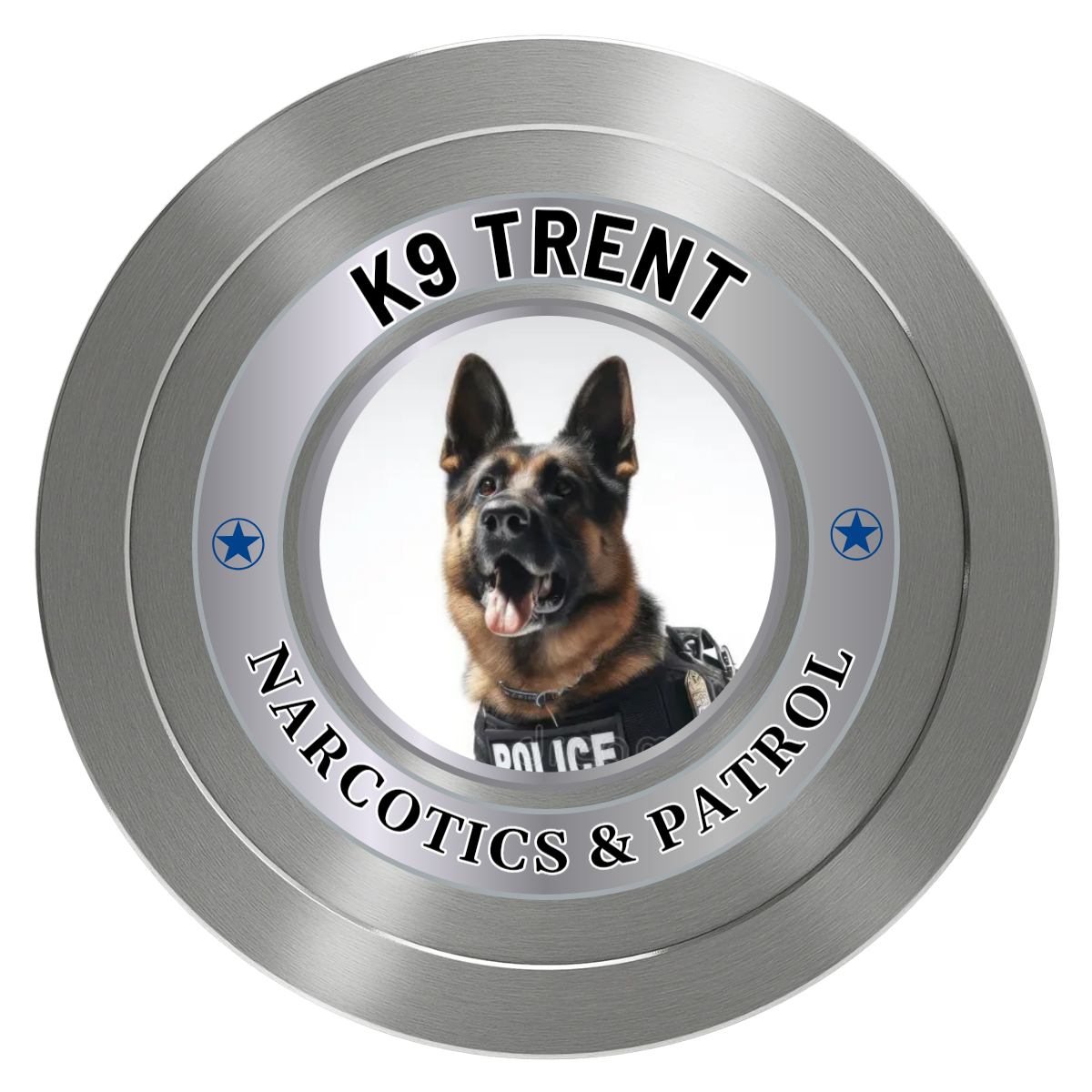 K-9 Trent Aluminum Poker Chips - Silver - Front