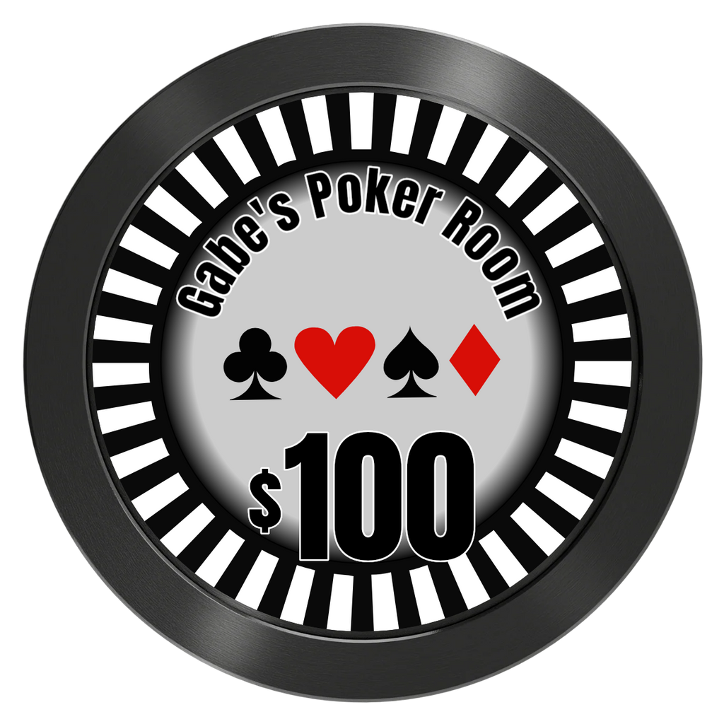 Gabe's Poker Room Aluminum Poker Chips - Black - Back