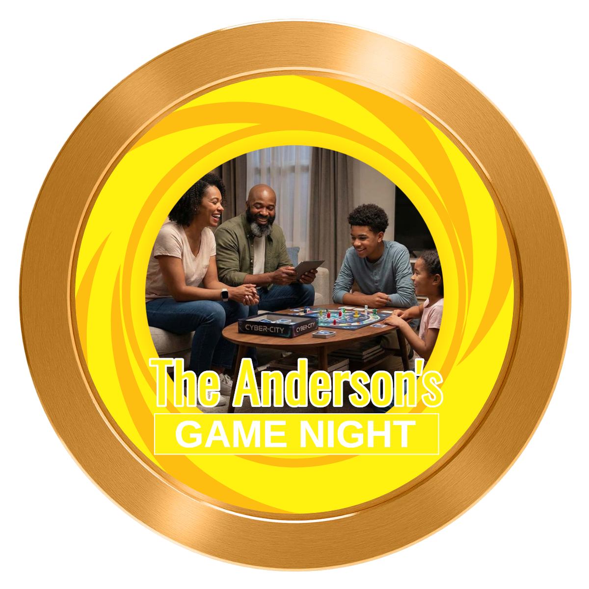 Anderson's Game Night Aluminum Poker Chips - Gold - Front