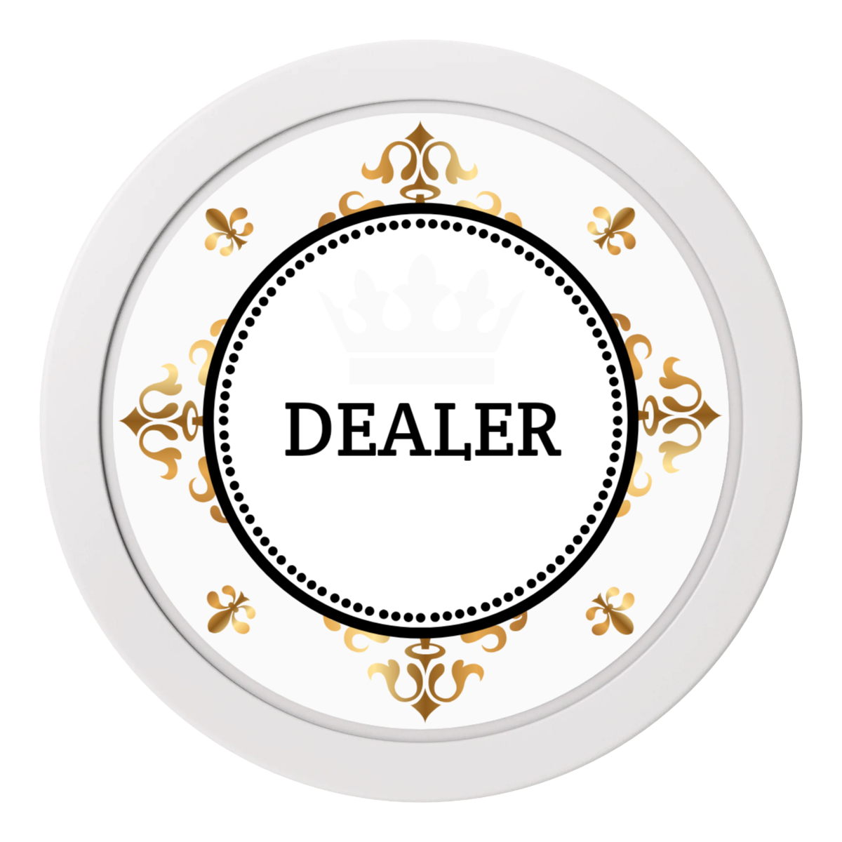Monaco #001 2" Composite Dealer Button - White - Front