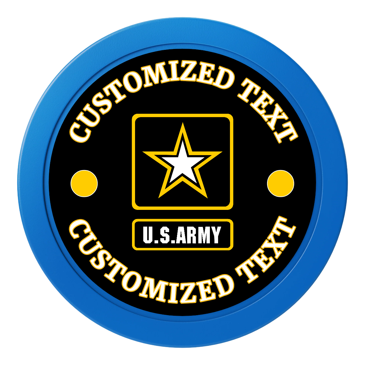 Army Strong 2" Composite Dealer Button - Blue - Front