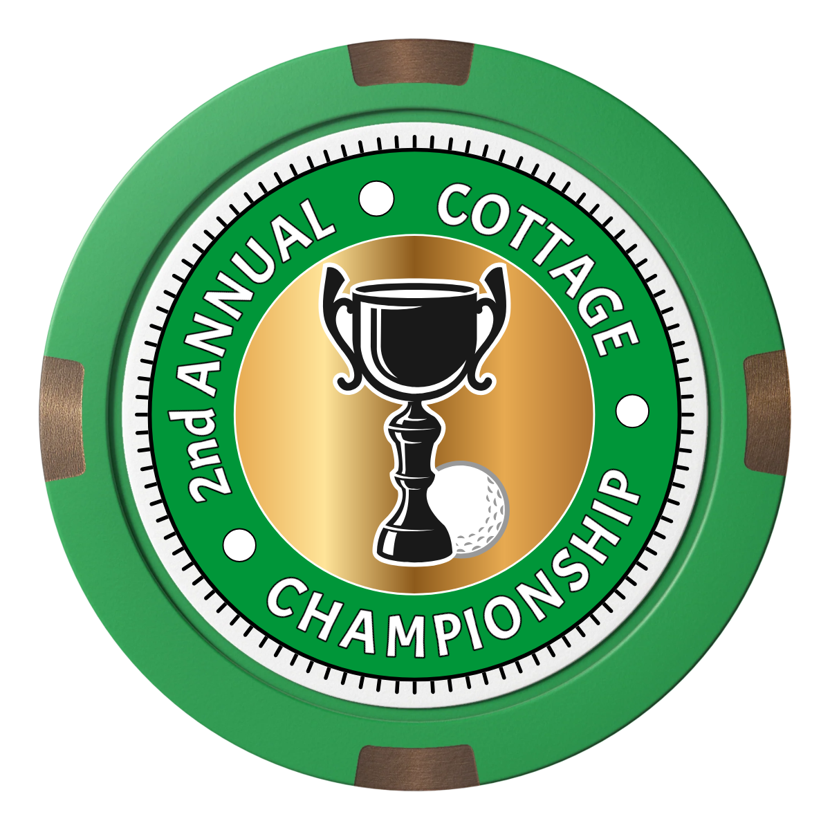 Club Champion Composite & Metal Hybrid Poker Chips - Green - Front