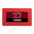Jay's Casino Rectangular Poker Chip Plaques - Red - Front