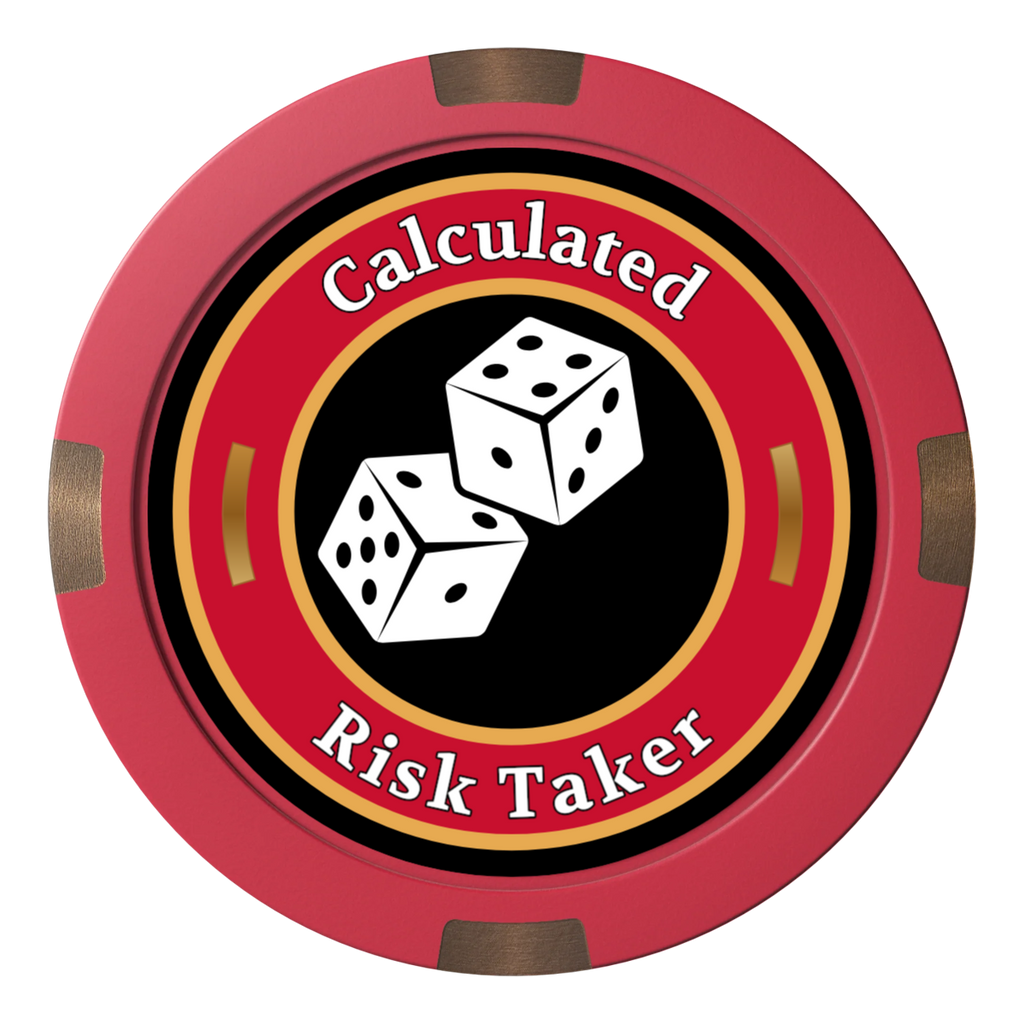 Dave's Lucky Casino Composite & Metal Hybrid Poker Card Protectors - Red - Front