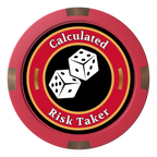 Dave's Lucky Casino Composite & Metal Hybrid Poker Card Protectors - Red - Front