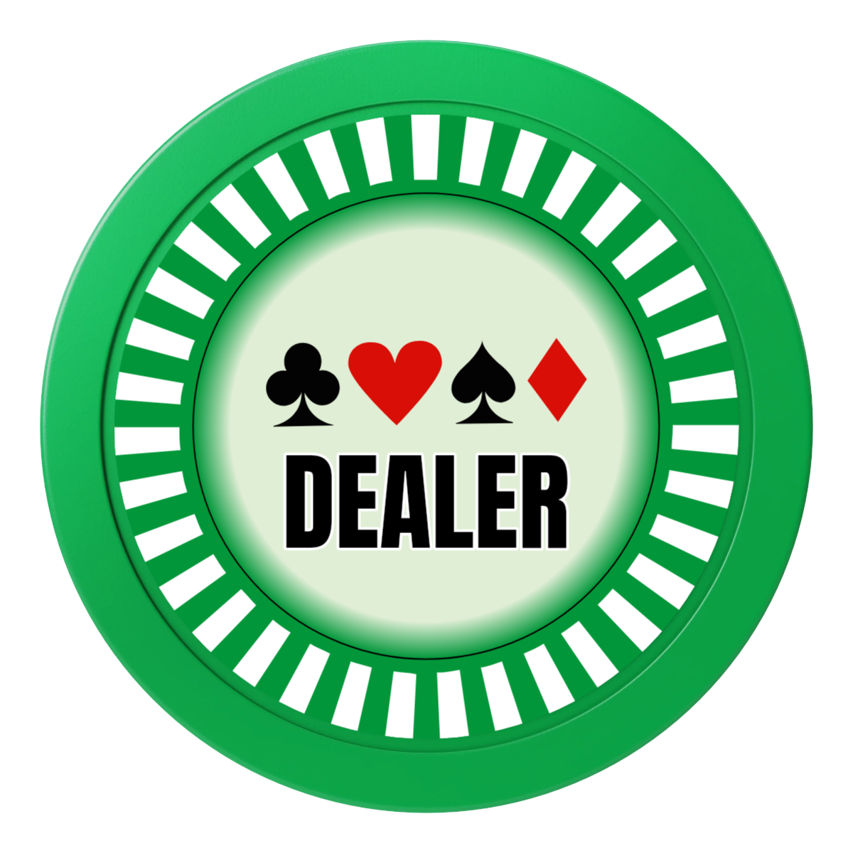 Gabe's Poker Room 2" Composite Dealer Button - Green - Front