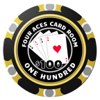 4 Aces Poker Room Clay Poker Chips - Black / Monte Carlo / 40mm - Back