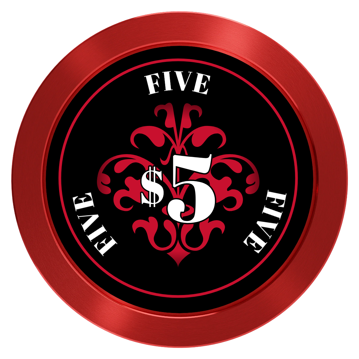 Gothic Revival Aluminum Poker Chips - Red - Front