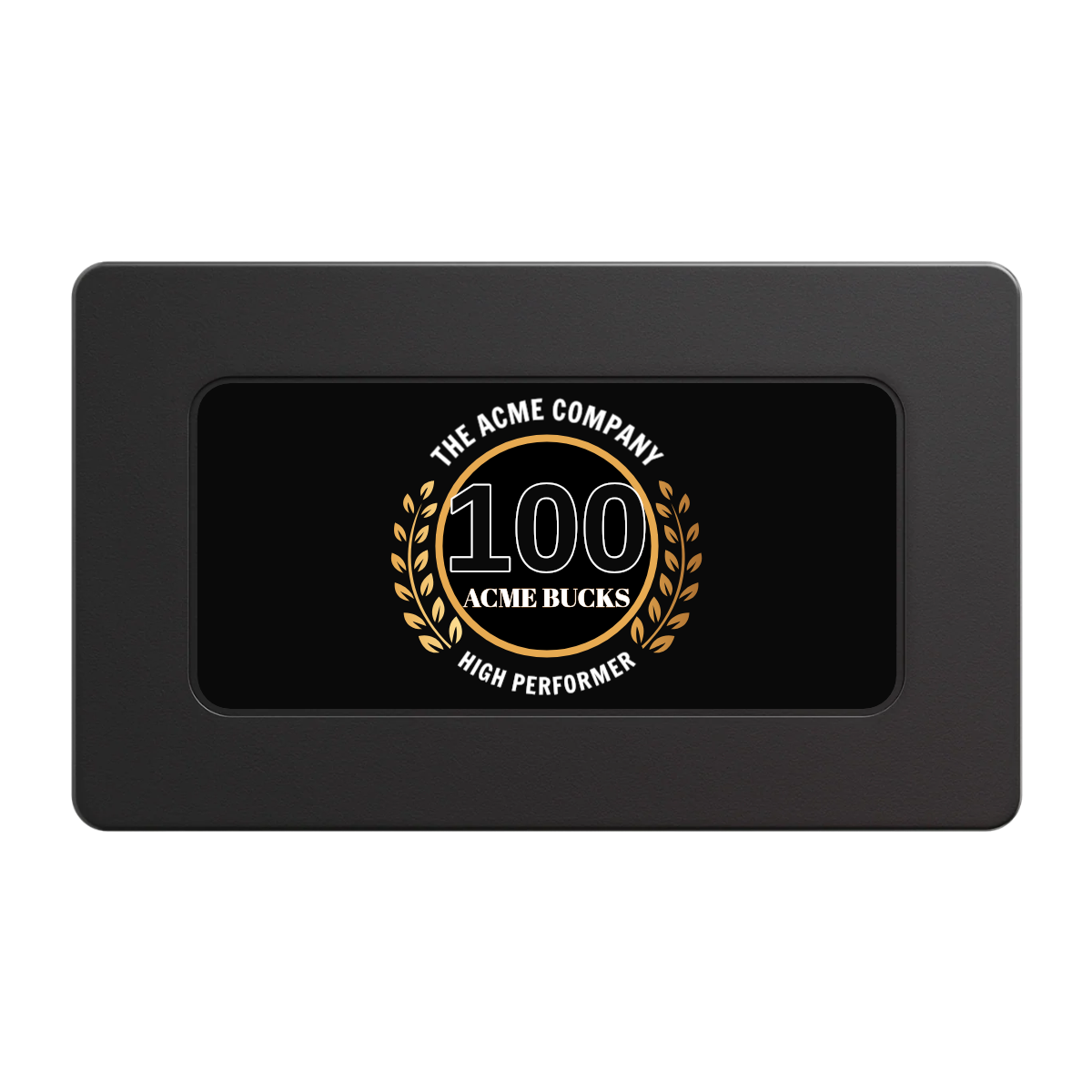 Achievement Wreath Rectangular Poker Chip Plaques - Black - Front