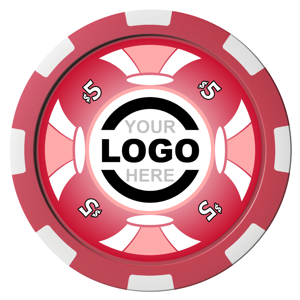 Alan Baker 4-2S A Magnetic Composite Poker Chips - Red / 8 Spot - Front
