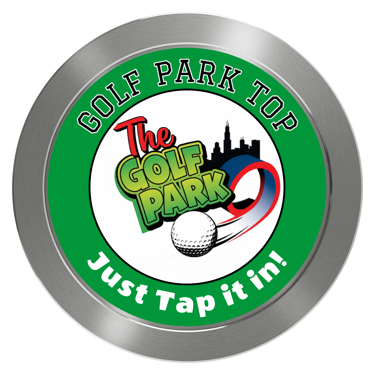 Golf Slogan Aluminum Poker Chips - Silver - Back
