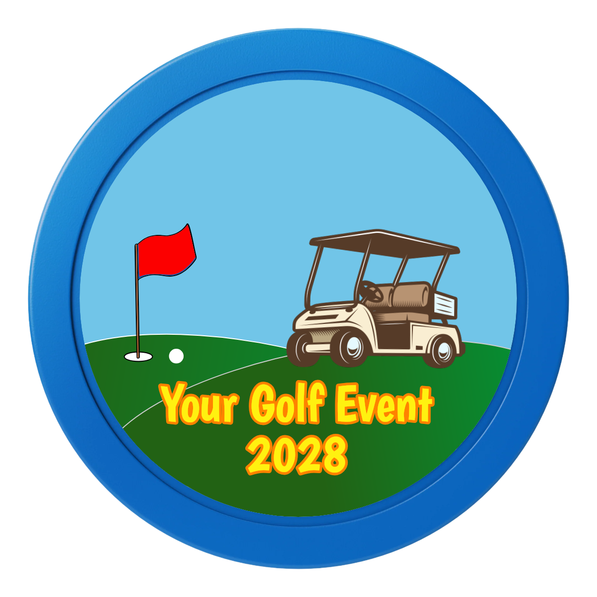 Going Golfing Today 2" Oversized Poker Chips - Blue - Front