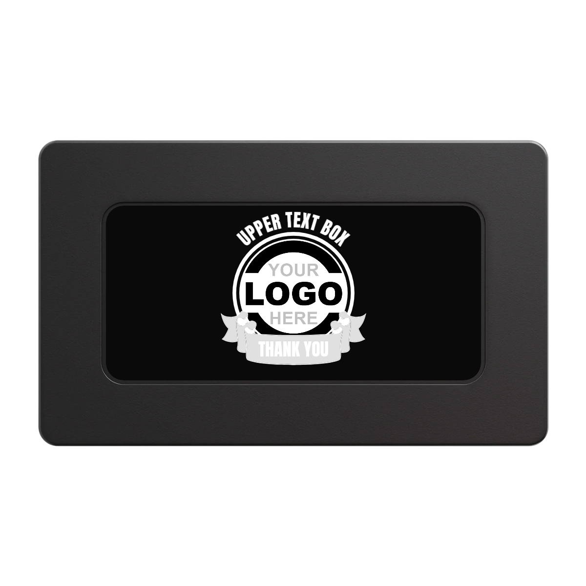 Lower Banner Rectangular Poker Chip Plaques - Black - Front