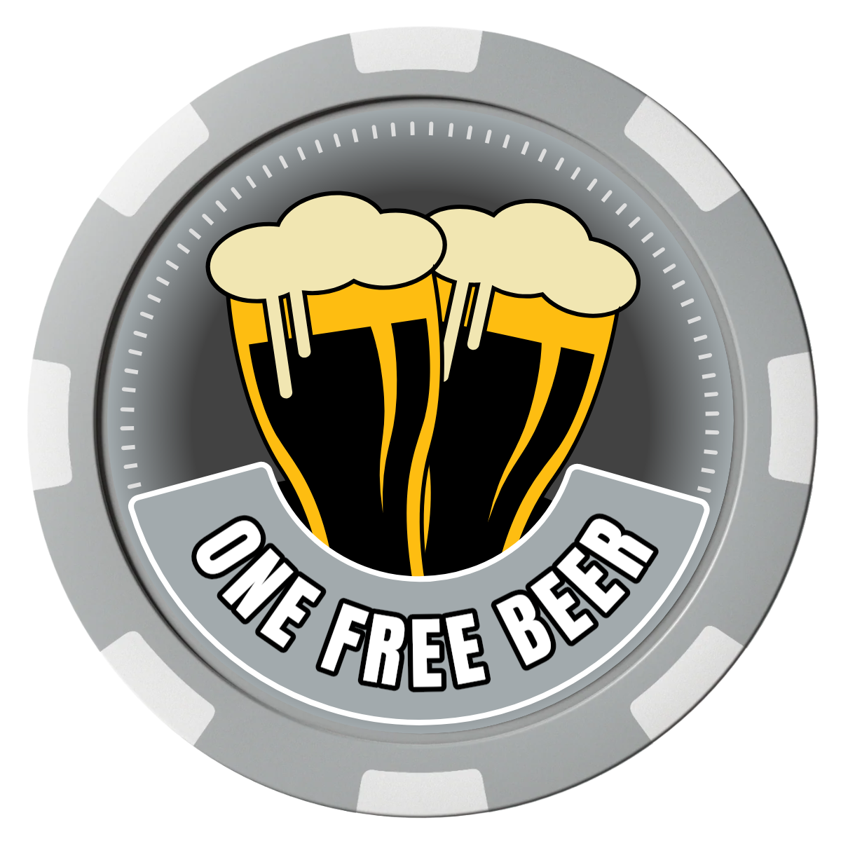 Double Pint 2 Composite Poker Chips - Gray / 8 Spot - Front