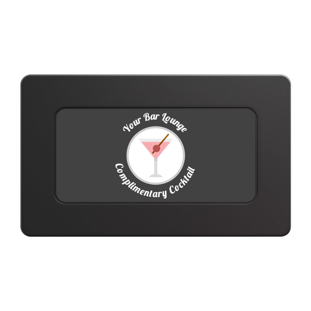Fancy Drink Rectangular Poker Chip Plaques - Black - Front