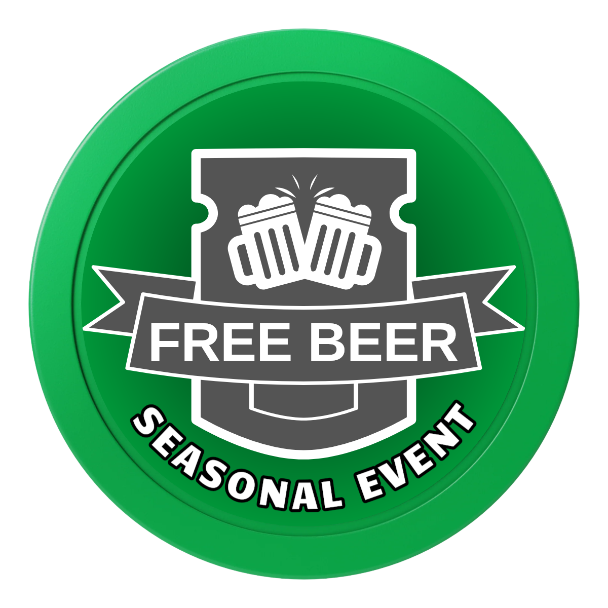 Craft Beer #001 2" Oversized Poker Chips - Green - Back
