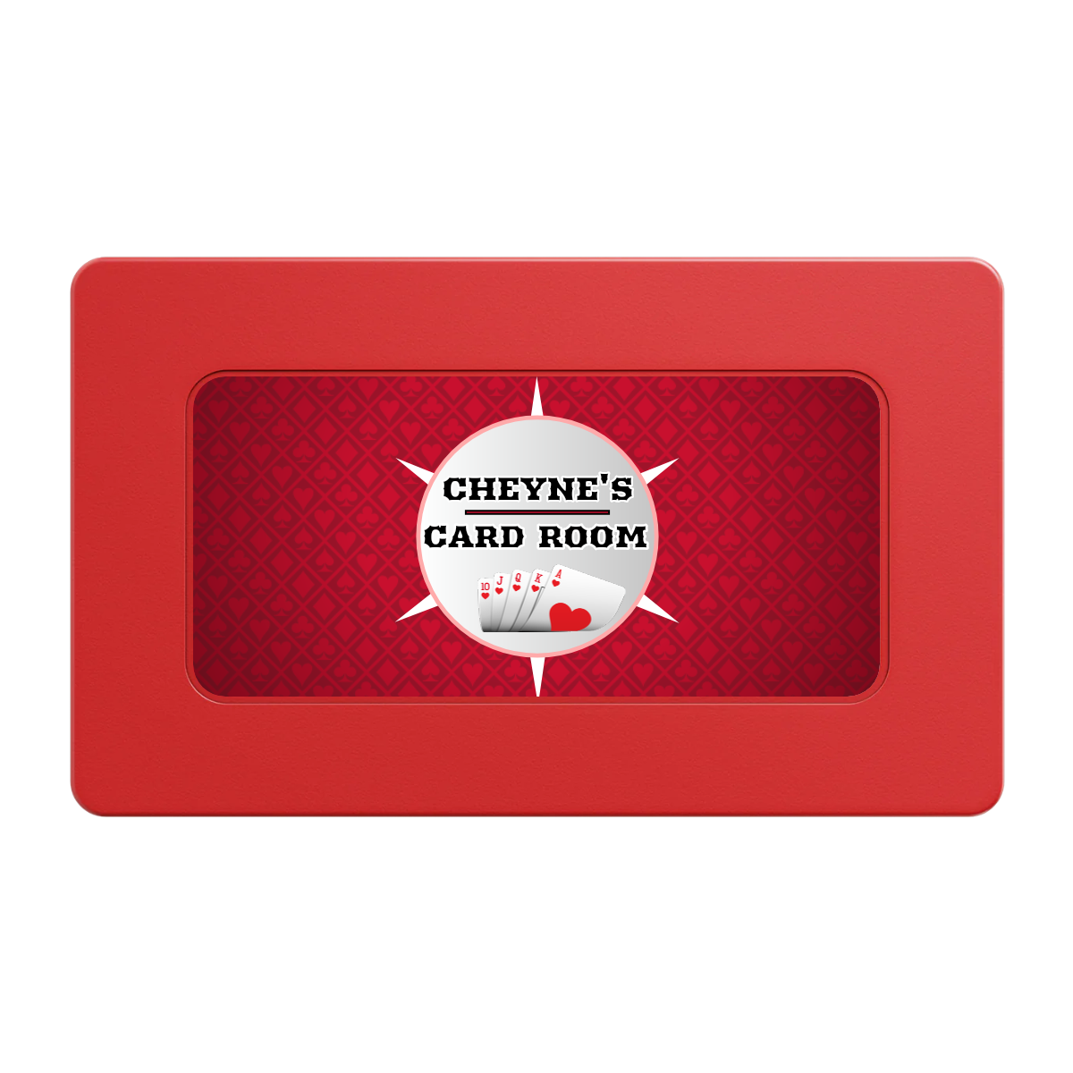 Cheyne's Card Room Rectangular Poker Chip Plaques - Red - Back