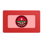 Teed Up Rectangular Poker Chip Plaques - Red - Front