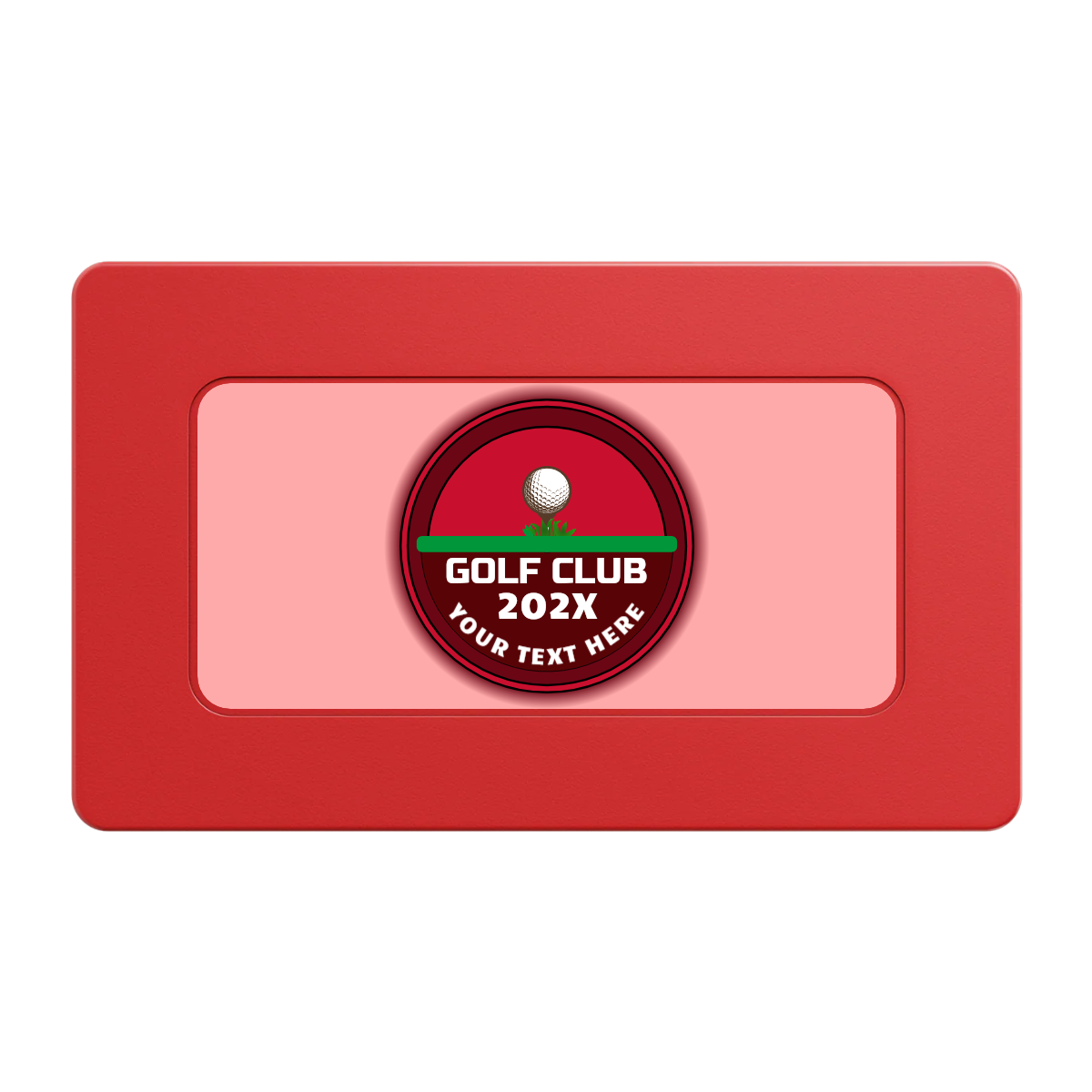 Teed Up Rectangular Poker Chip Plaques - Red - Front