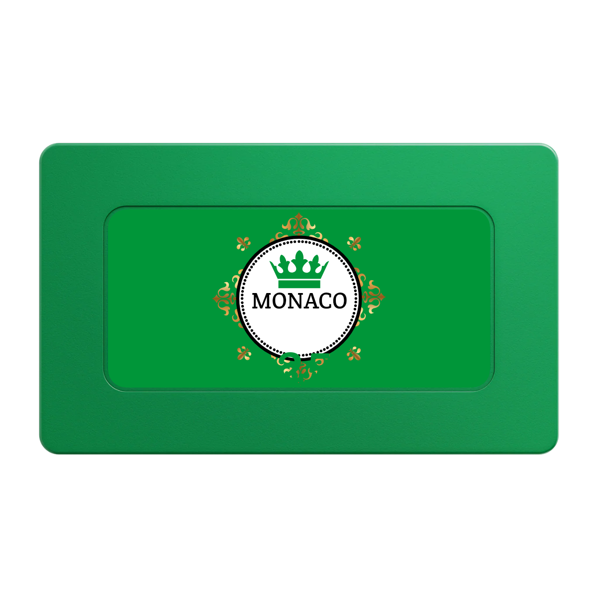 Monaco #001 Rectangular Poker Chip Plaques - Green - Front