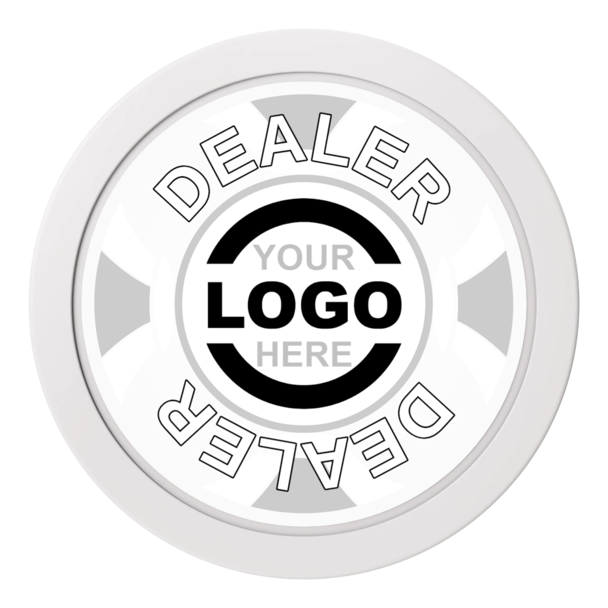 Alan Baker 4-2S A 2" Composite Dealer Button - White - Front