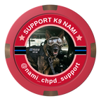 Police Department K9 #02 Composite & Metal Hybrid Poker Chips - Red - Front
