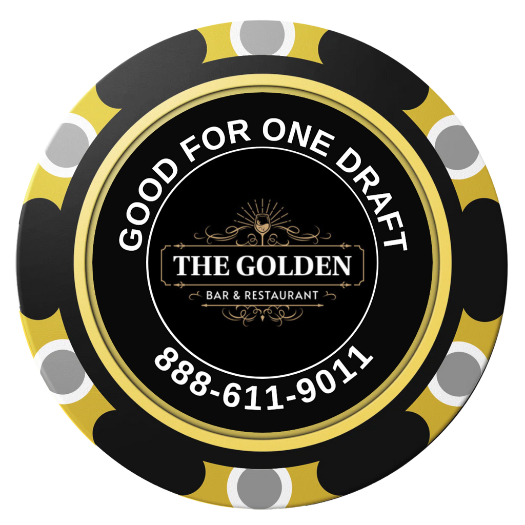 Branded Logo Bar Drink Token Clay Poker Chips - Black / Monte Carlo / 40mm - Front