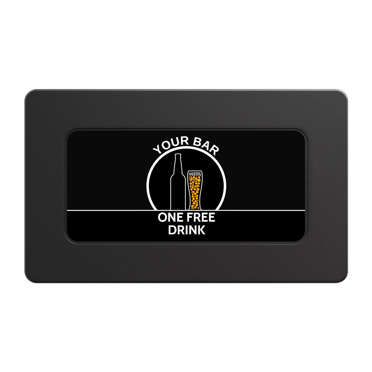 Beer and Glass Rectangular Poker Chip Plaques - Black - Front