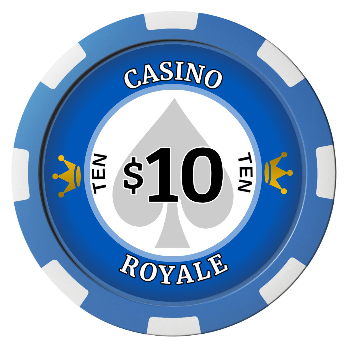 Casino Royale Magnetic Composite Poker Chips - Blue / 8 Spot - Front