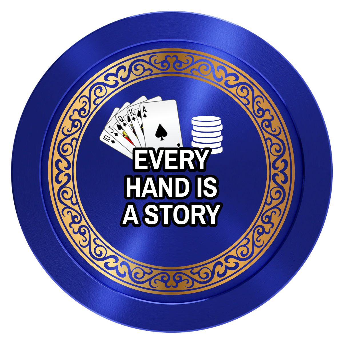 Ante Up Poker Room Aluminum Poker Card Guards - Blue - Back