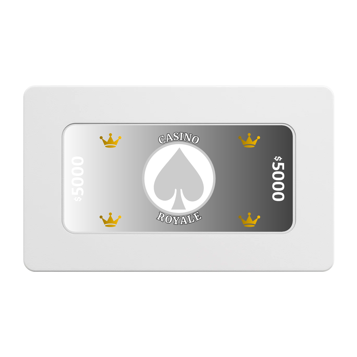 Casino Royale Rectangular Poker Chip Plaques - White - Front