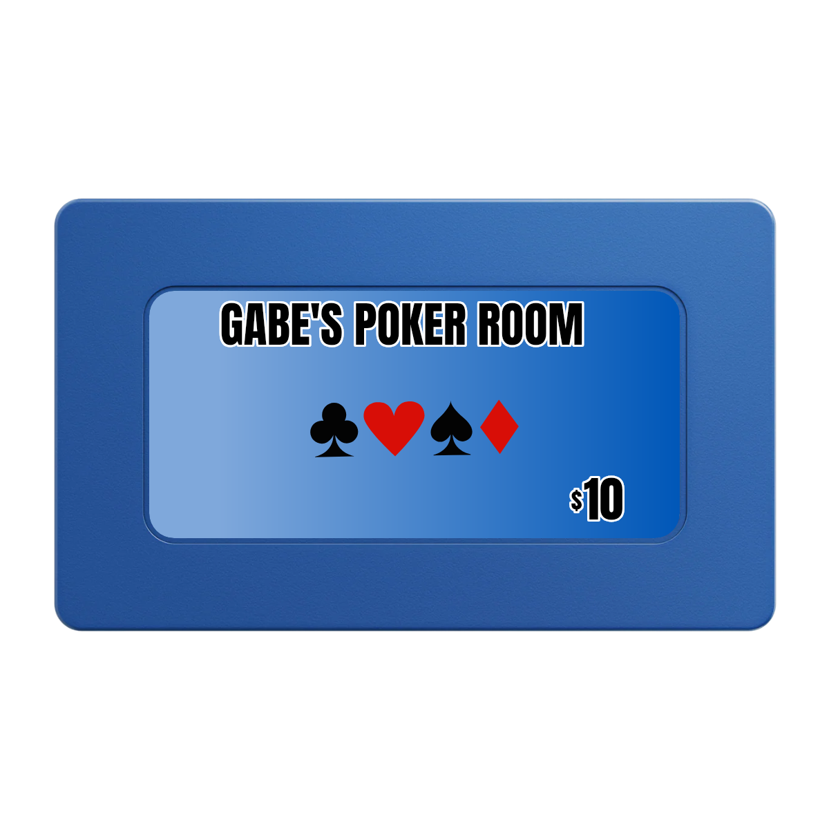 Gabe's Poker Room Rectangular Poker Chip Plaques - Blue - Back