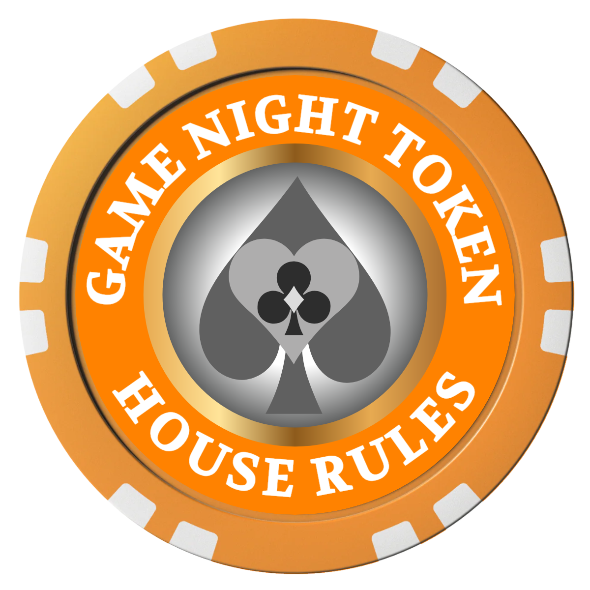 Stacked Suits Composite Poker Chips - Orange / Double Stripe - Front