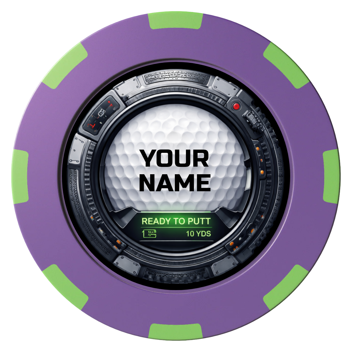 Auto Marked IV Clay Poker Chips - Purple / 8 Spot (2 Tone) / 40mm - Front