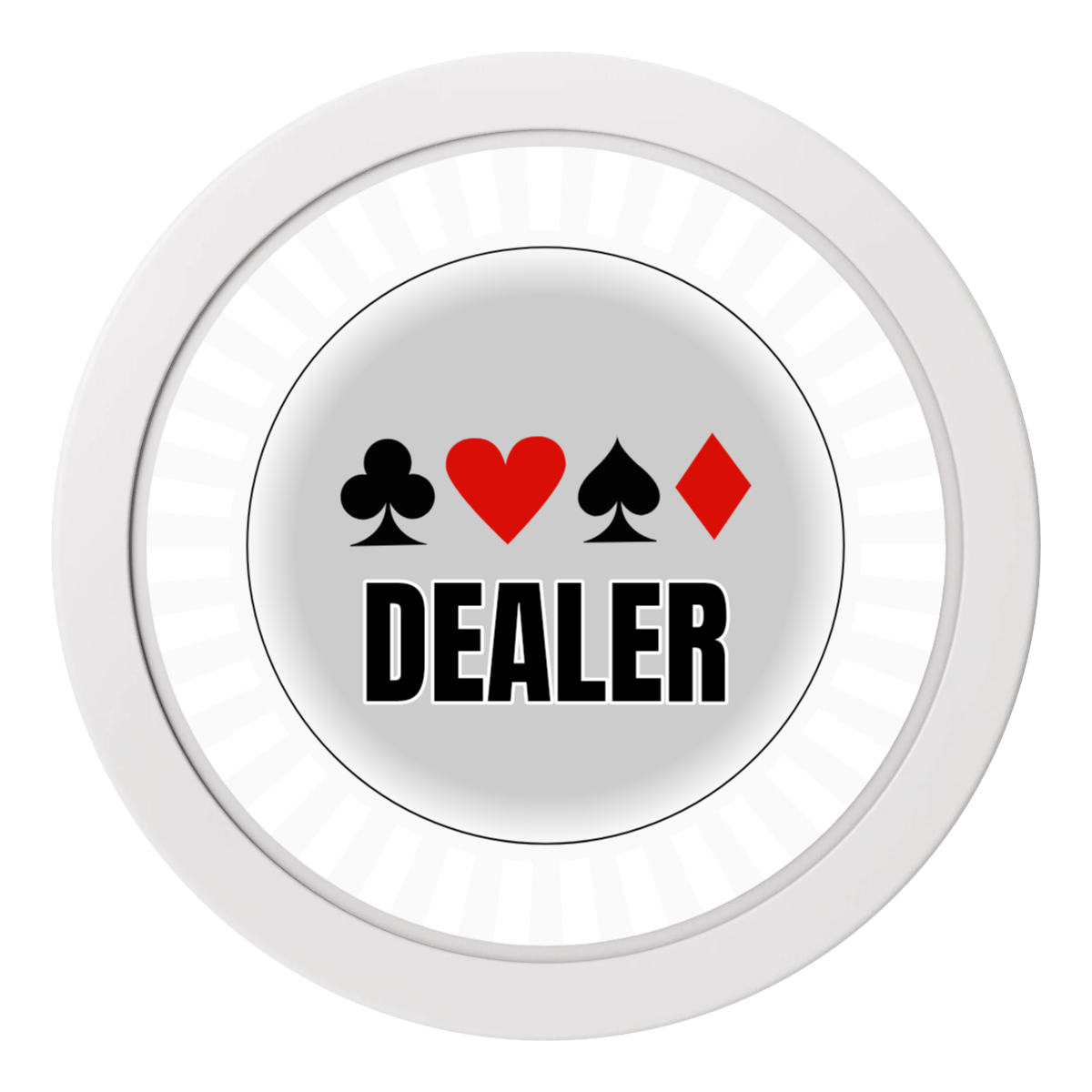 Gabe's Poker Room 2" Composite Dealer Button - White - Front
