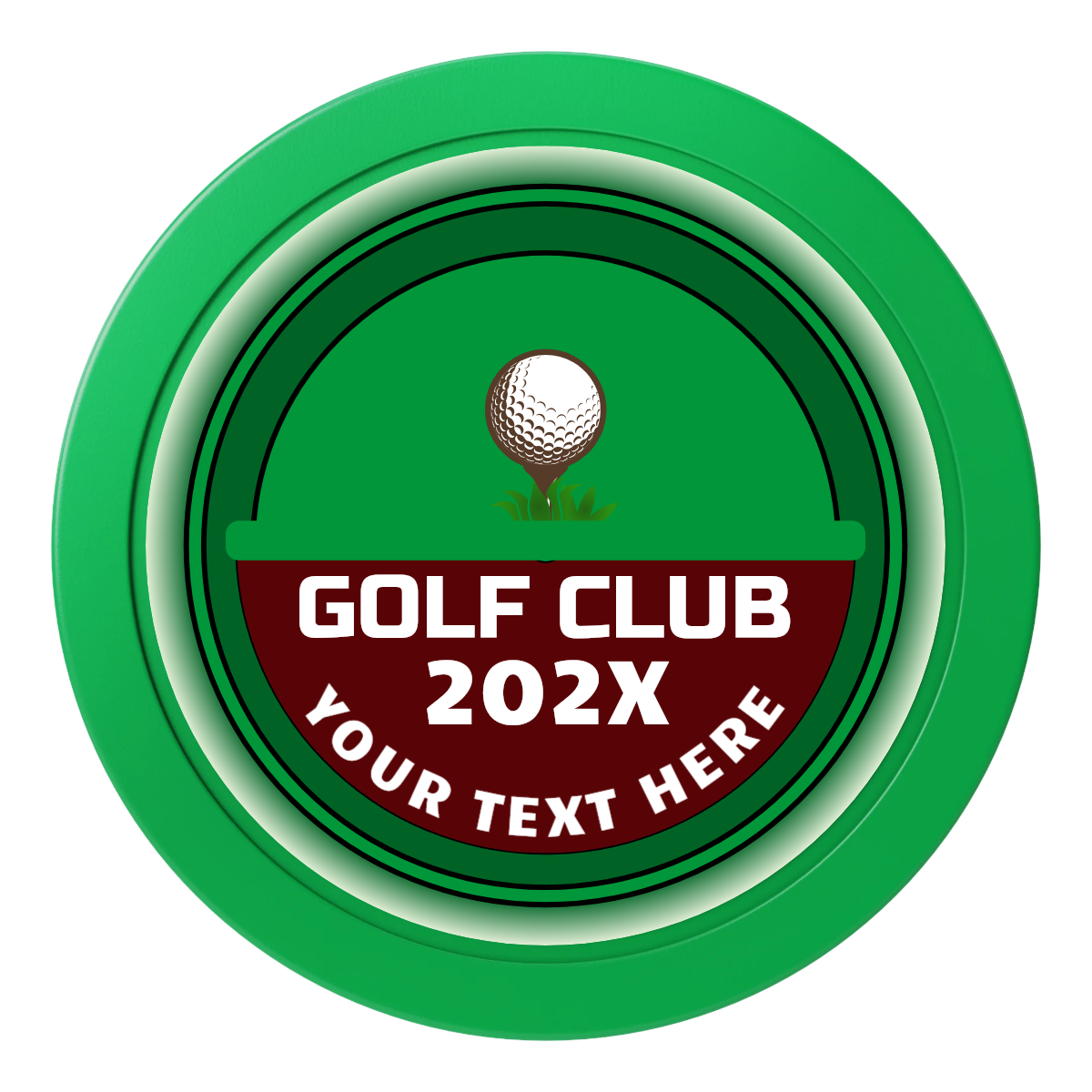 Teed Up 2" Oversized Poker Chips - Green - Back