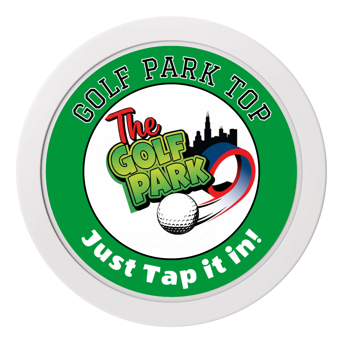 Golf Slogan 2" Oversized Poker Chips - White - Back