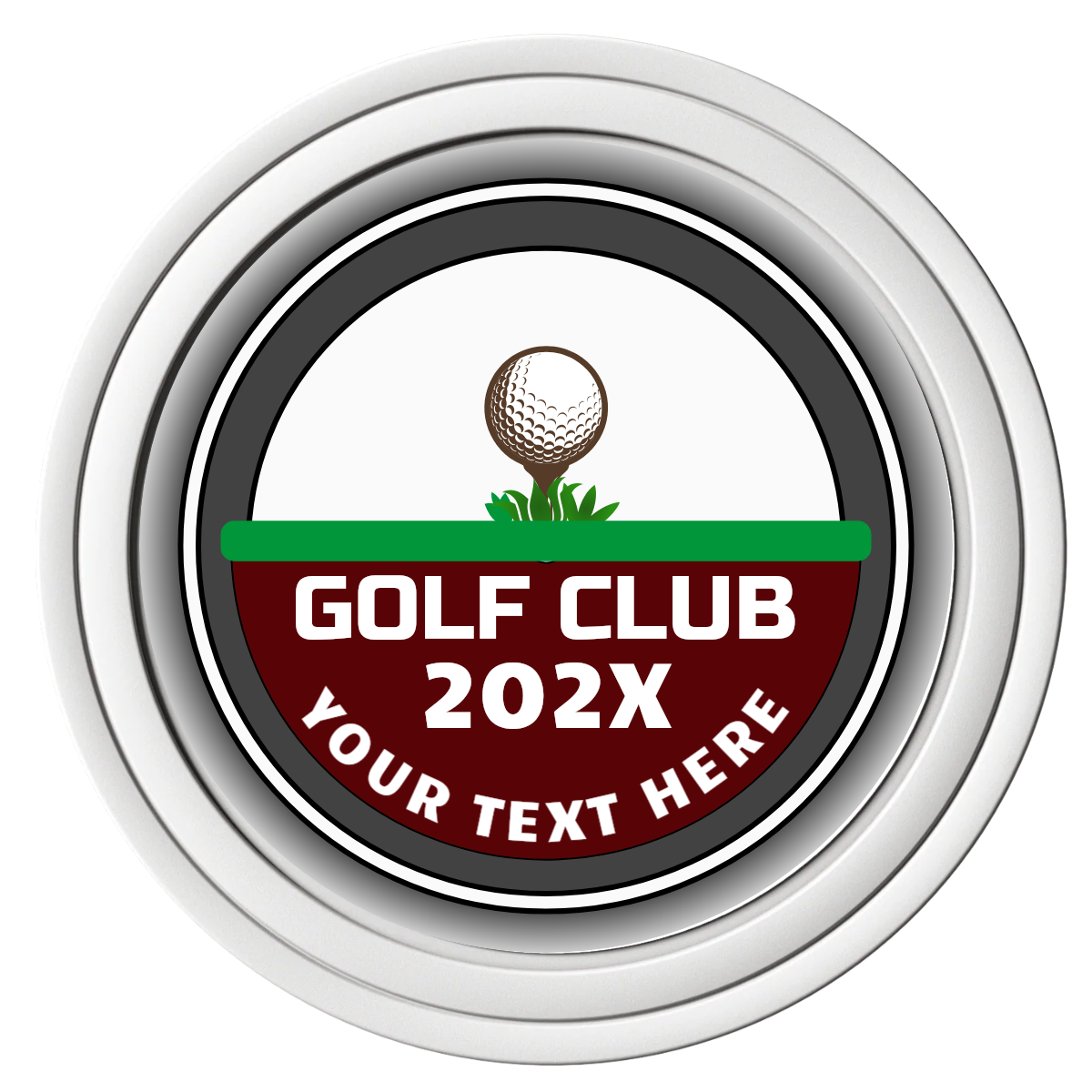 Teed Up Composite Poker Chips - White / Solid - Front