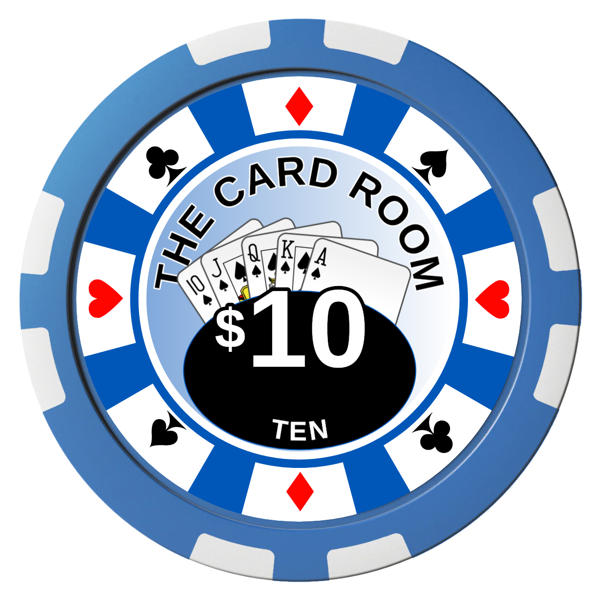 A Suitable Design Composite Poker Chips - Blue / 8 Stripe - Front