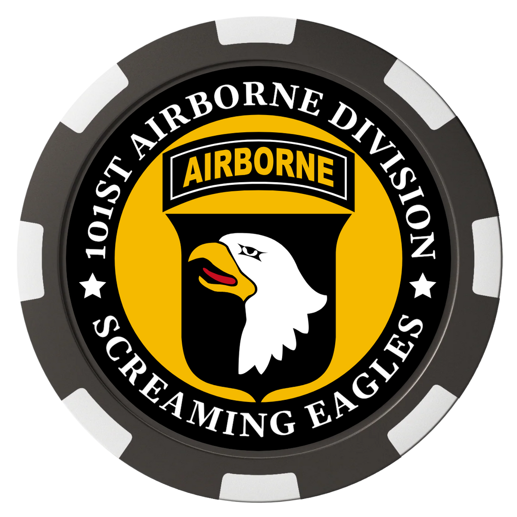 Army Airborne Magnetic Composite Poker Chips - Black / 8 Spot - Back