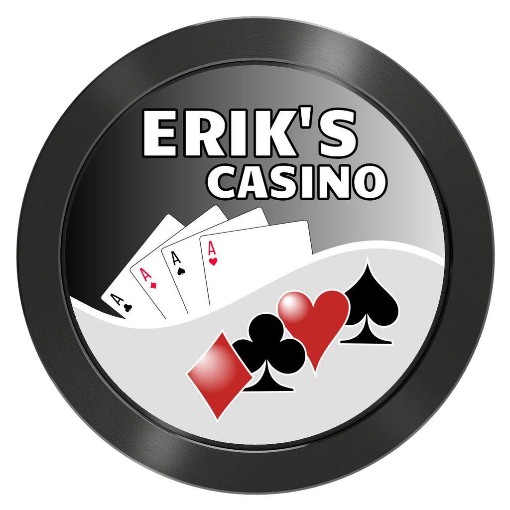 Erik's Casino Aluminum Poker Chips - Black - Back